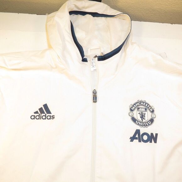 MANCHESTER UNITED FOOTBALL FC SOCCER TRAINING HOODIE JACKET Mens XXL ADIDAS - Picture 2 of 10